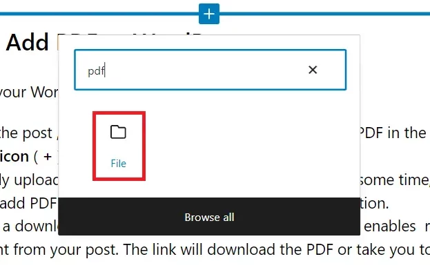 Choose the plus sign and browse pdf file to choose
